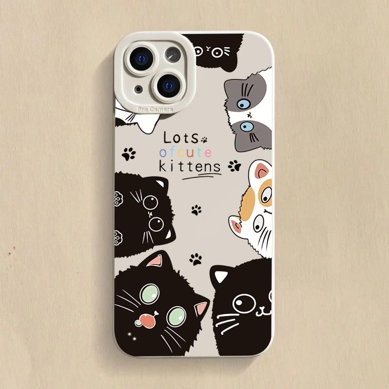 Cute Cartoon Cat TPU Phone Case For  Mi 14T 13T 12T 11T Pro 14 13 12 11 Lite 5G NE Poco F6 F5 X5 Pro Silicone Soft Cover