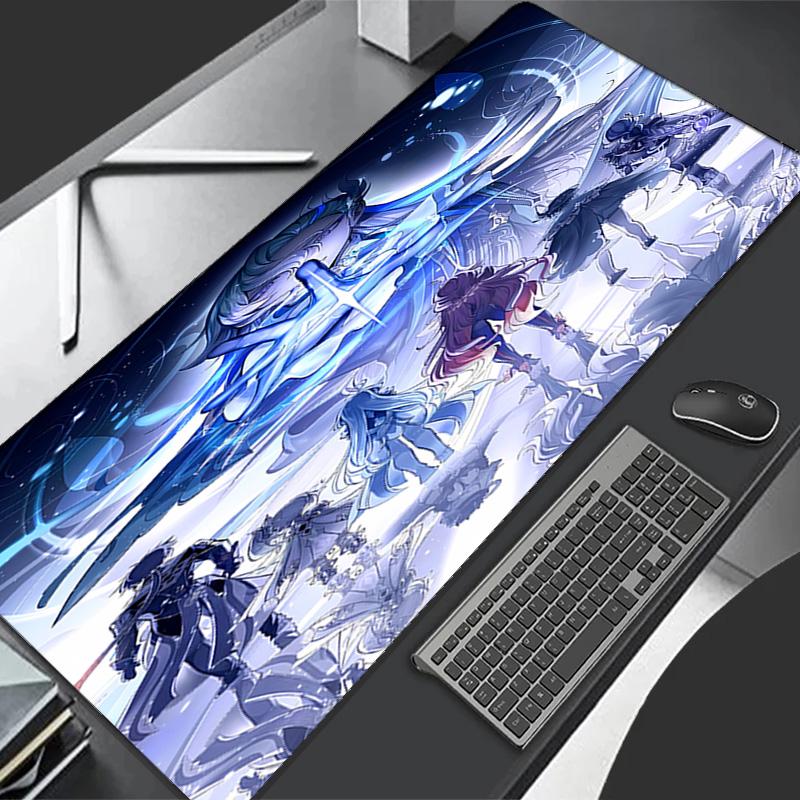 Genshin Impact Navelette Theme Premium Non-slip Mouse Pad with Stitched Edges,Durable Rubber Material,for Desktop & Gaming Great Gifts