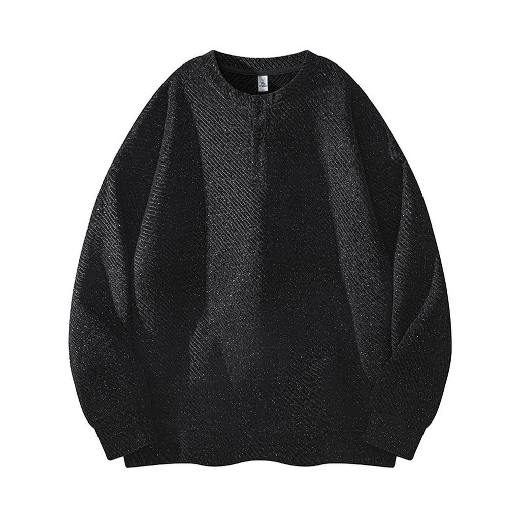 Мужское худи свободного кроя спортивного стиля с круглым вырезом, однотонный топ без капюшона в стиле ленивый ветер