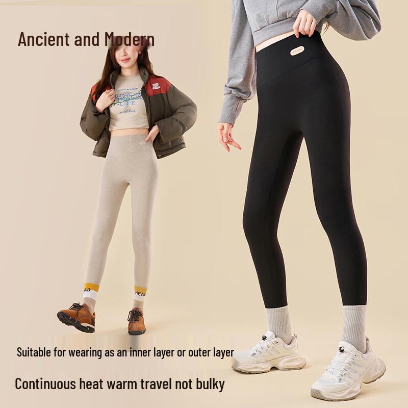 GUJIN Женские термолеггинсы с высокой талией из кашемирово-шелковой смеси