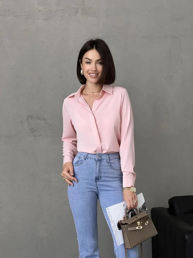 Европейско-американская приталенная рубашка с длинным рукавом: Элегантный и современный