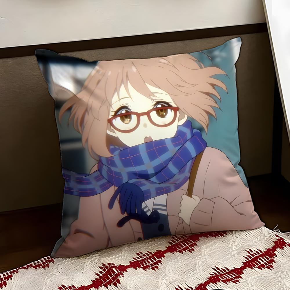 Anime BBeyond the BBoundary Cushion Cover Reversible Soft Durable Pillow Cover Home Car MultiScene Use for Daily Comfort