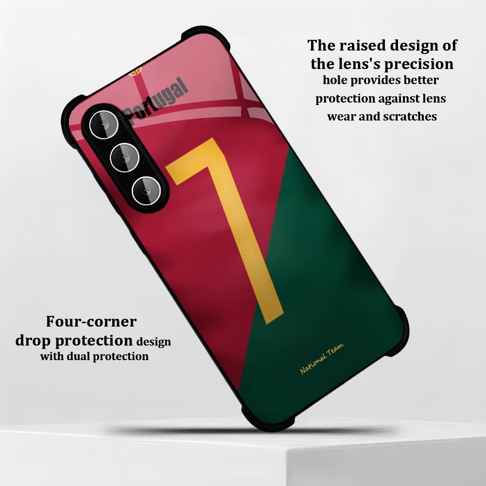 Portugal No. 7 Football fashion phone cases s26 ultra case glass for Samsung Galaxy S26 S25 S24 S23 S22 FE Ultra Plus