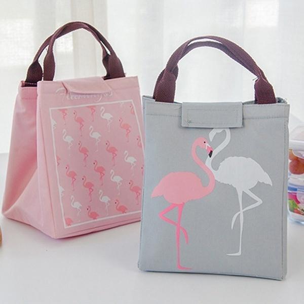 Leisure Cute Animal Flamingo Lunch Bag Girl Portable Insulated Cooler Bags Thermal Food Picnic Bags