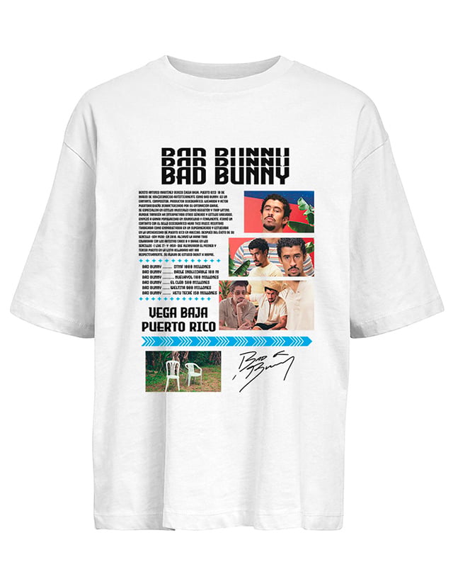 Bad Bunny Print Tshirt Unisex Women Oversized Y2k Sleeve Heavy Cotton Loose Street Harajuku Clothing High Quality Casual Loose Tee