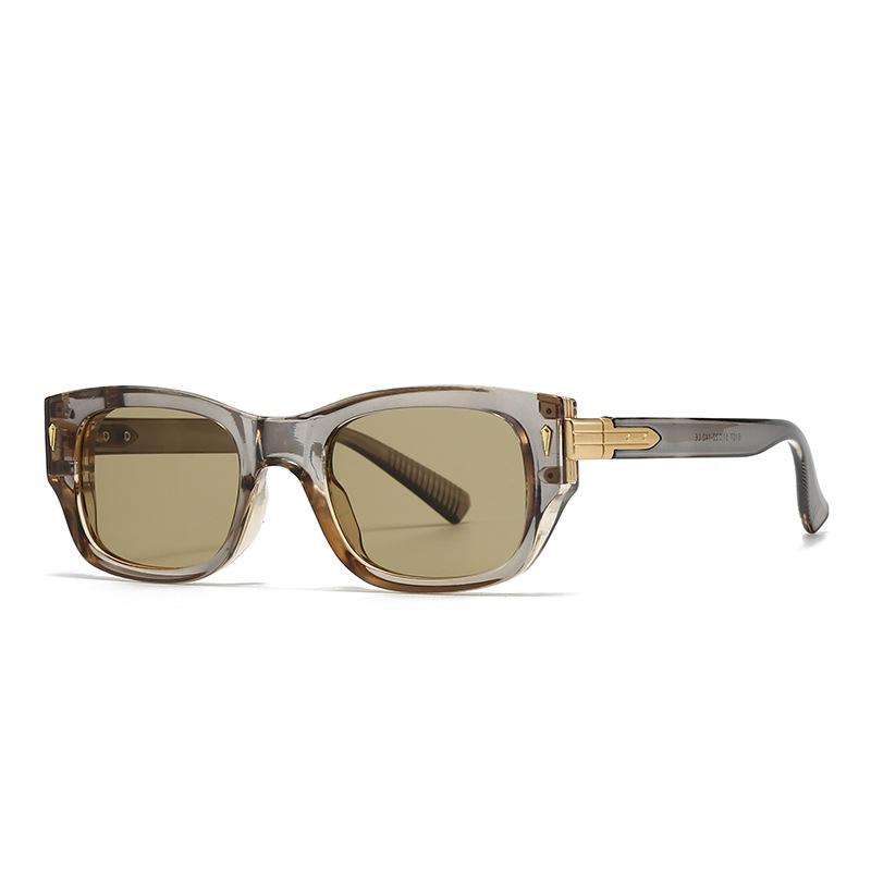 New European and American male pilot glasses retro double beam square sunglasses sunglasses are in stock.
