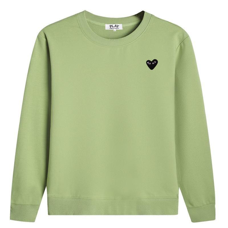 Трендовый японский бренд, вышитое красное сердце, хлопковая толстовка с длинным рукавом - Унисекс.