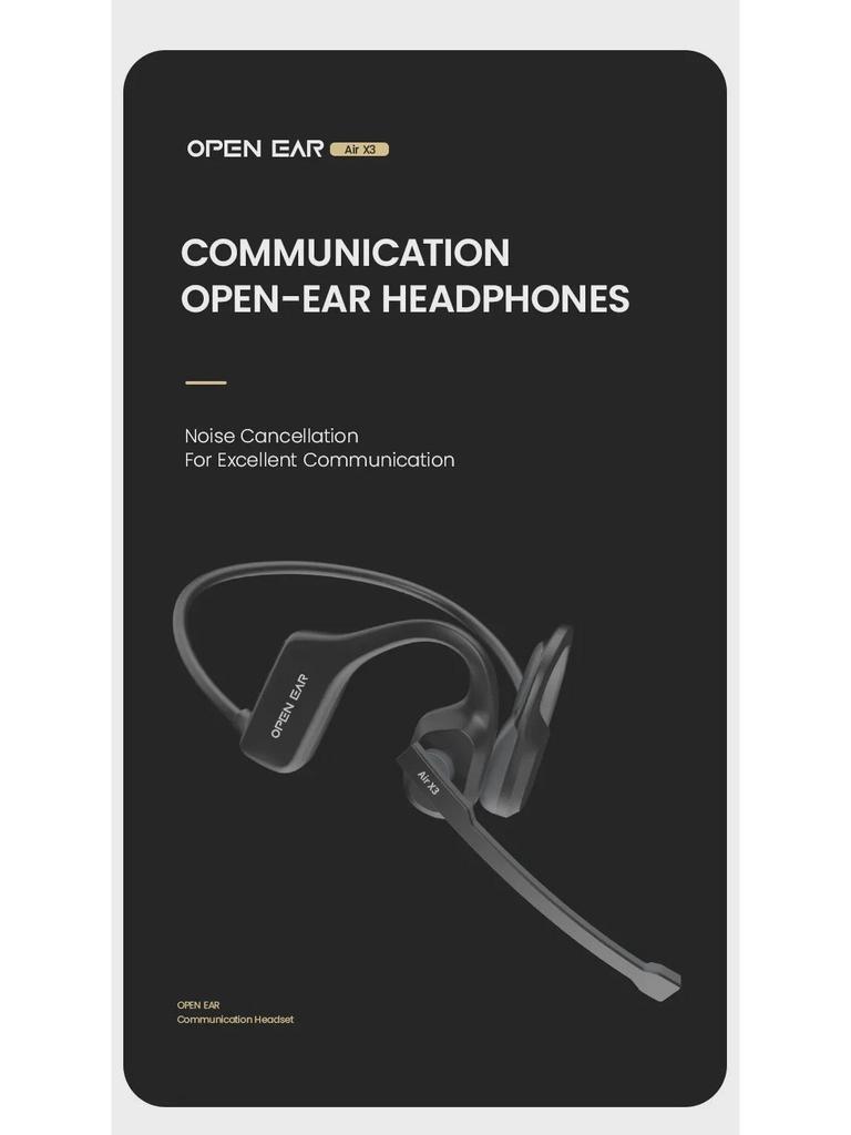 Wireless Bone Conduction Bluetooth Headset with Noise Reduction for Sports and Business