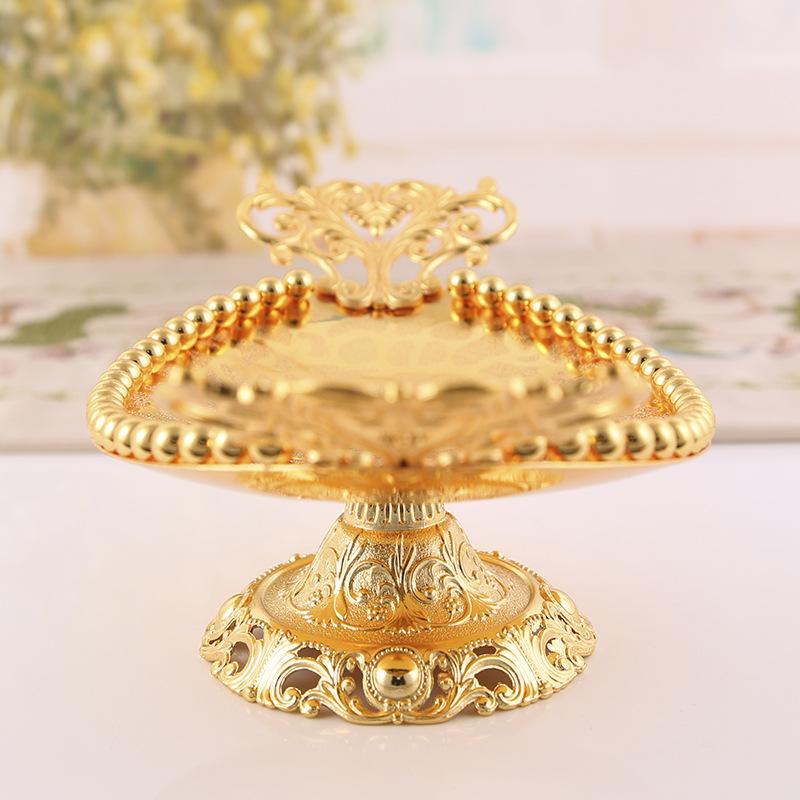 European Style Alloy Oval Fruit Plate Fashion Candy Plate Dried Fruit Nut Plate Home Practical Decorations