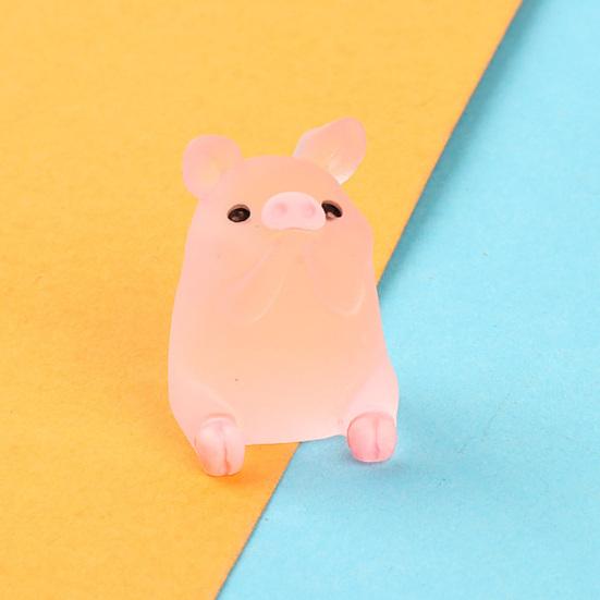 6Pcs/Set Pig Figurines Vivid Multi Shapes Handmade Realistic Pink Decorative Lightweight Mini Piggy Car Dashboard Toys Display Mold Auto Accessories