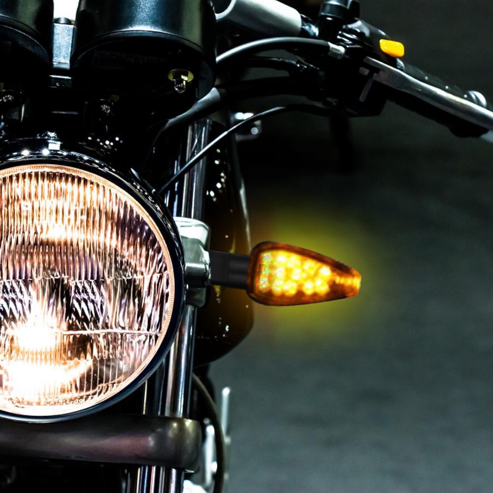 4 Pcs Motorcycle Indicators Lights Flowing Turn Signal Light Front LED Amber Blinker Indicator Lamp 14 LED 12V Moto Accessories