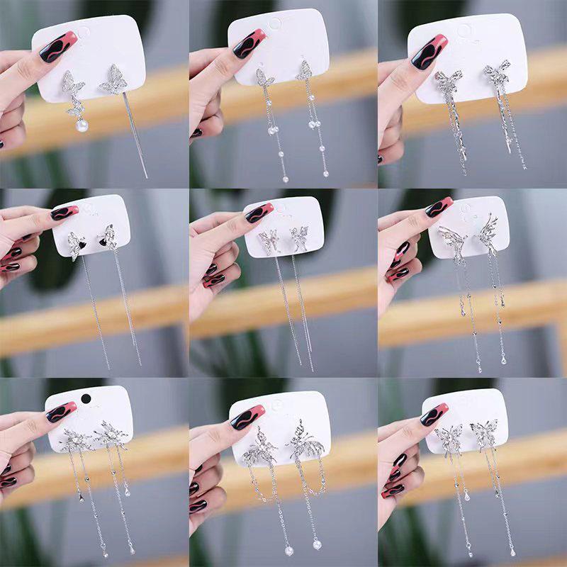 Pinkdudu Модные длинные серьги-капли в холодном стиле с бабочкой, легкие роскошные симметричные серьги с бахромой и бабочкой для женщин PD1494