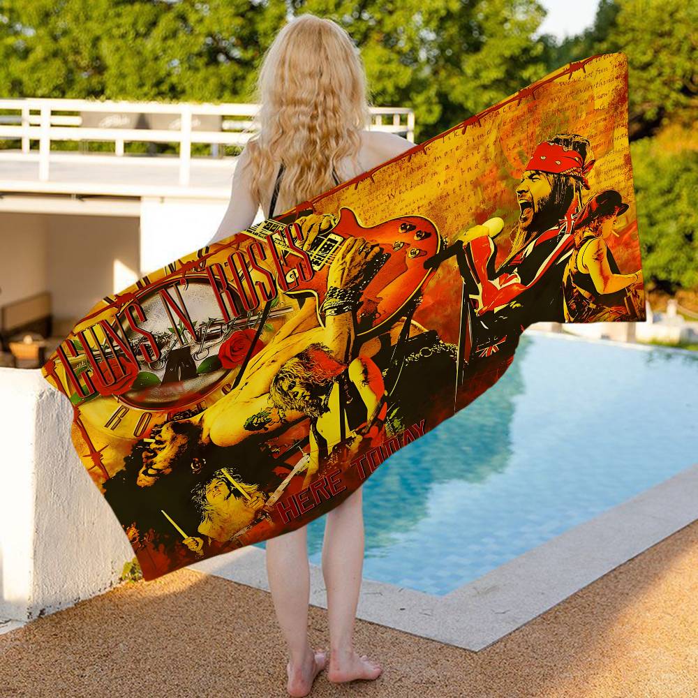 G-Guns N R-Roses Рок Аниме Пляжное Полотенце для Купания Мягкое Впитывающее Салфетка Детские Подарки для Детей Путешествия Кемпинг Спортзал