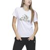 Adidas Футболка с круглым вырезом и принтом букв, облегающая, прямая, с коротким рукавом, женские топы, белые H52233