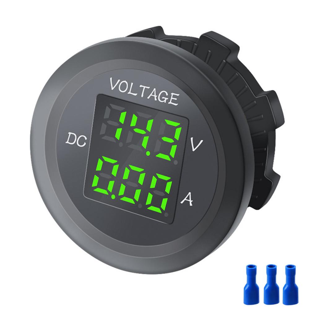 12-24 В Автомобильный Мини Водонепроницаемый Двойной Напряжение VA Трехзначный Круглый Светодиодный Панель Цифровой Вольтметр Амперметр Тестер Монитор Дисплей Вольтметр