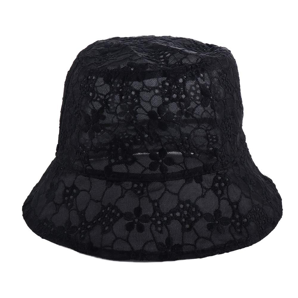 Korean Foldable Flower Summer Hat Basin For Women Sun Protection Pure Color Caps Sun Cap Sun Hat Female Hats Lace Bucket Hat