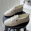 2025 New Summer Women's Shoes Versatile Niche Super Fire Platform Canvas Shoes Women's Casual Two Wear One Pedal White Shoes