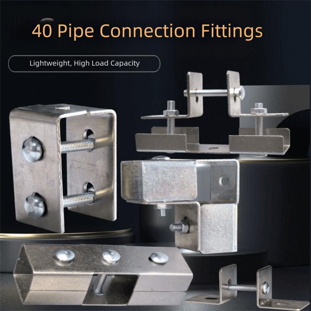 40*40 мм Квадратная Труба Соединитель без пайки оцинковка Труба Фиксированное Соединение углеродистая сталь Фиксированный Трубный Хомут Зажим Крепеж Стеллаж для Хранения