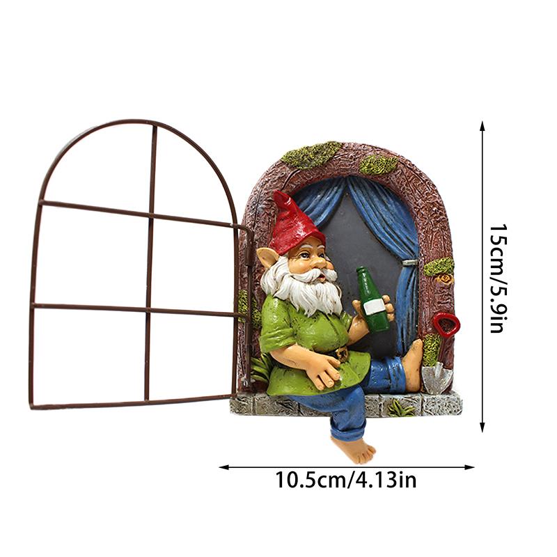 Гном, обнимающий дерево, Пьющий гном, украшение на окно, Креативное смоляное украшение для дерева на улице для садового ландшафта, Подвесные поделки