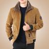 Corduroy Men's Jacket Autumn and Winter Casual Thickened Middle-aged Men's Jacket Fleece Padded Jacket