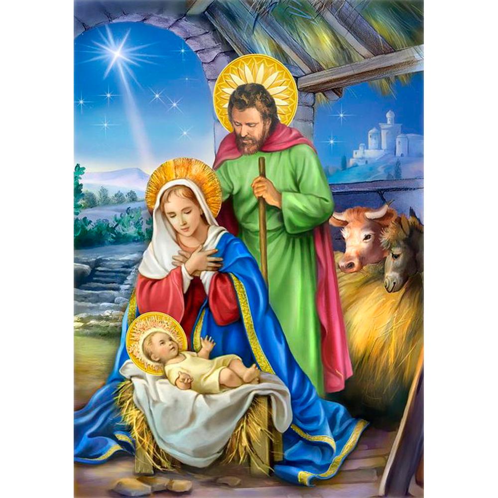 5D Diy Diamond Painting Religious Mother And Child Diamond Cross Stitch Diamond Art Mosaic Home Decoration Gift