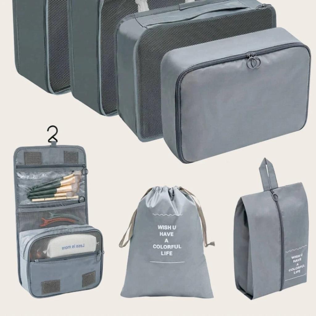 8 шт. Дорожная сумка для хранения Чемодан для хранения Багаж Одежда Сортировочный органайзер Набор Портативный гардероб Багаж Одежда Обувной мешочек