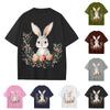 Boys And Girls Casual Loose Easter Print T-Shirt Round Neck Pullover Short Sleeve Top