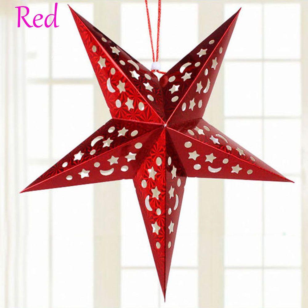 Fashion Home Festival Christmas Hanging Pentagram Star Xmas Ornament Tree Decoration Lamp Shade
