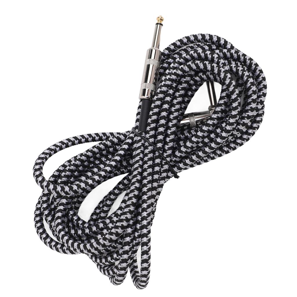 Соединительный кабель для гитары, интерфейс 6,35 мм, плетеный шнур для электрического инструмента, для баса, микрофона, динамика, усилителя, микшера