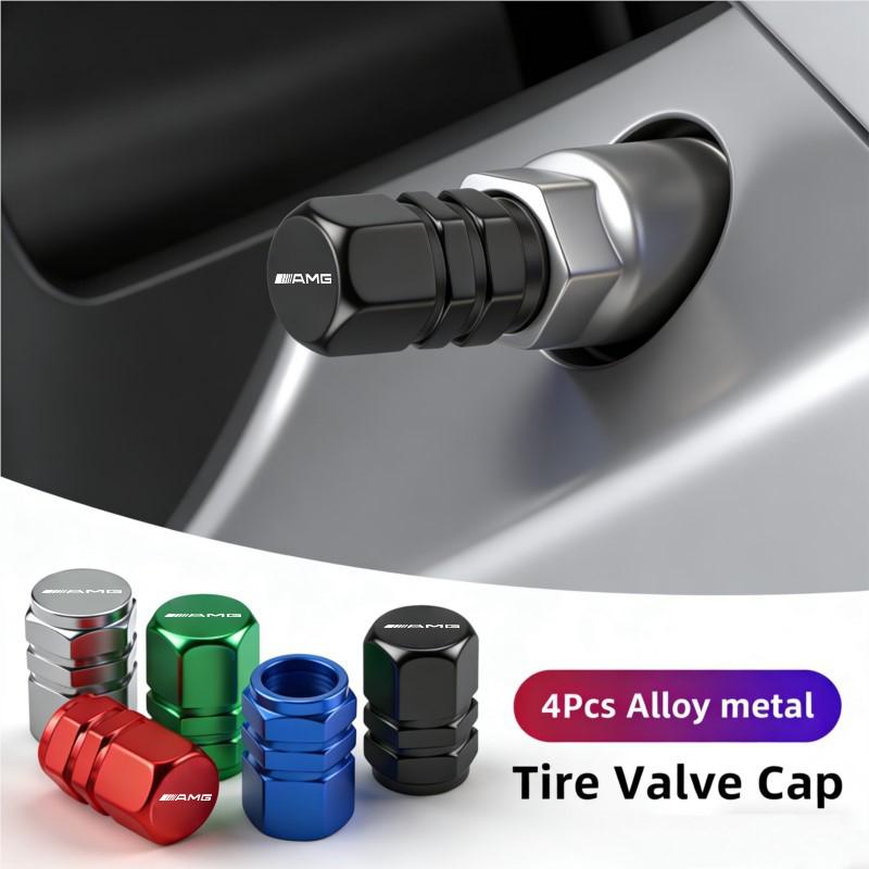 WMFH9 Car Wheel Tire Valve Caps Air Stem Covers Accessories For Mercedes Benz AMG Smart W205 C300 W203 W206 W108 W124 W126 W140 W168 W