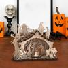 Halloween Candle Holder Spooky Candle Holder Spooky Wooden Witch Ghost House Candle Holder for Halloween Party Decor for Women
