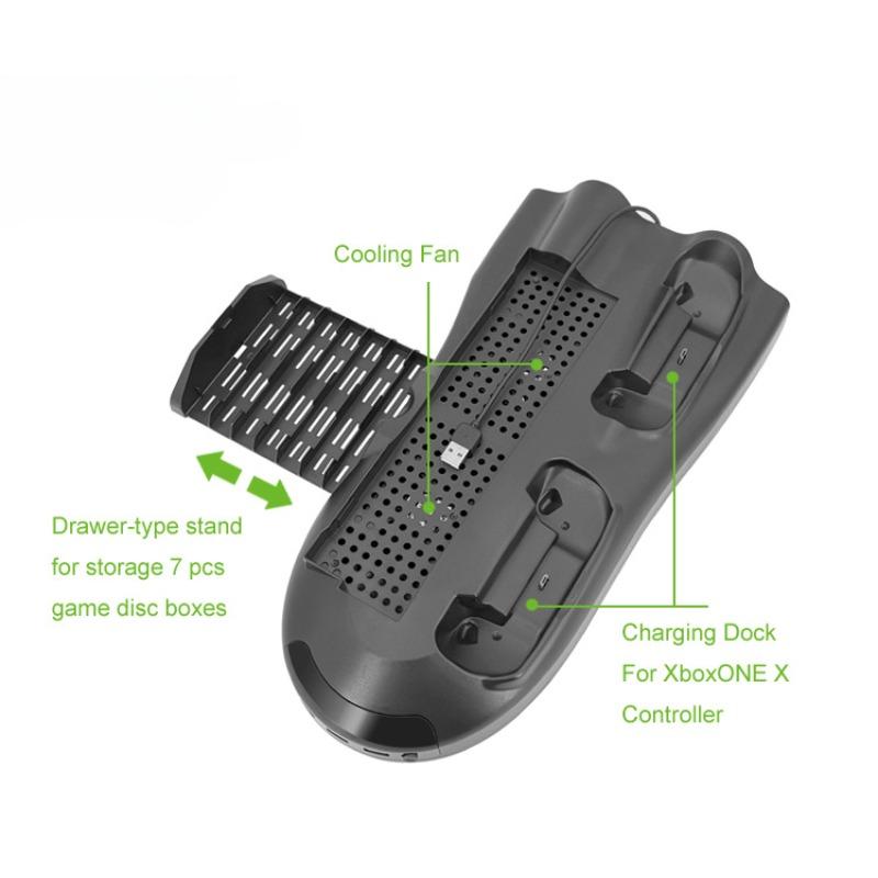 Xbox ONE X Вентилятор охлаждения Игровой CD-бокс Нижнее сиденье Зарядка Многофункциональный