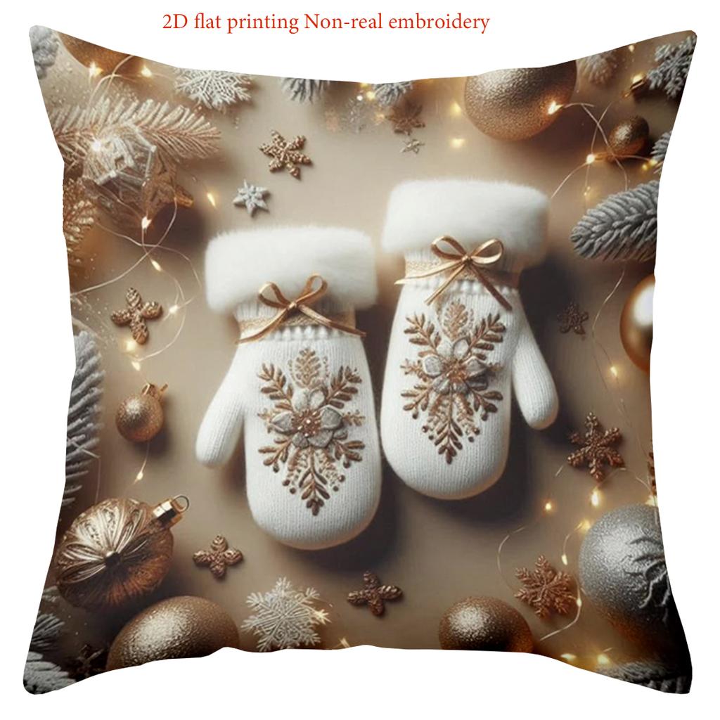 Winter Snowman Patterned 2D Flat Printing Pillows Polyester pillowcase, sofa decorative cushion cov Headboard Pillow