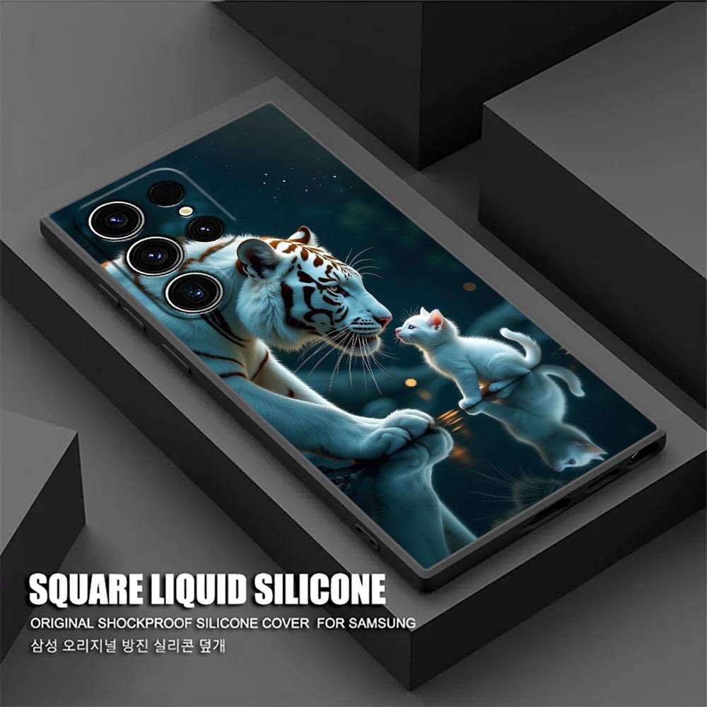 Силиконовый чехол Волк Лев Кот S26Ultra для Samsung Galaxy S26 S25 S24 S23 S20 S21 FE S22 Ultra Plus 5G Чехлы Мягкая Крышка для Телефона