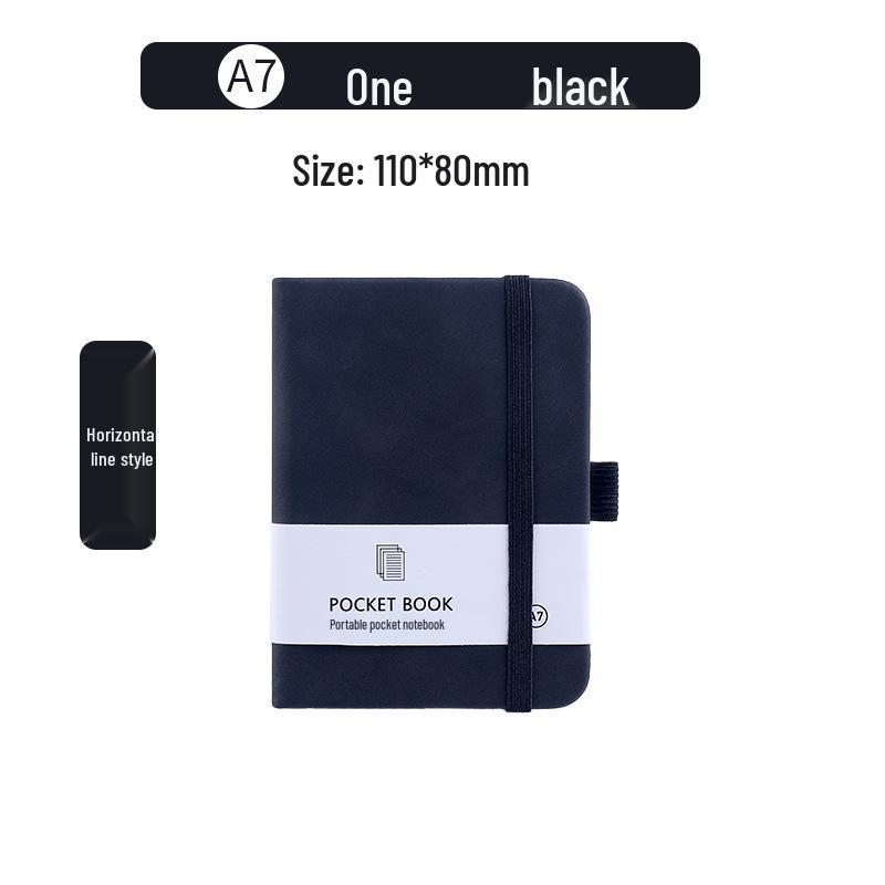 A7 Color Notebook: Student Stationery with Elastic Band, Skin-Feel Leather Journal, Customizable Logo.