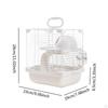 2 Layers Hamster Habitats Cage 19x23x28cm for Mice Gerbils with Slide Detachable Bottom Tray