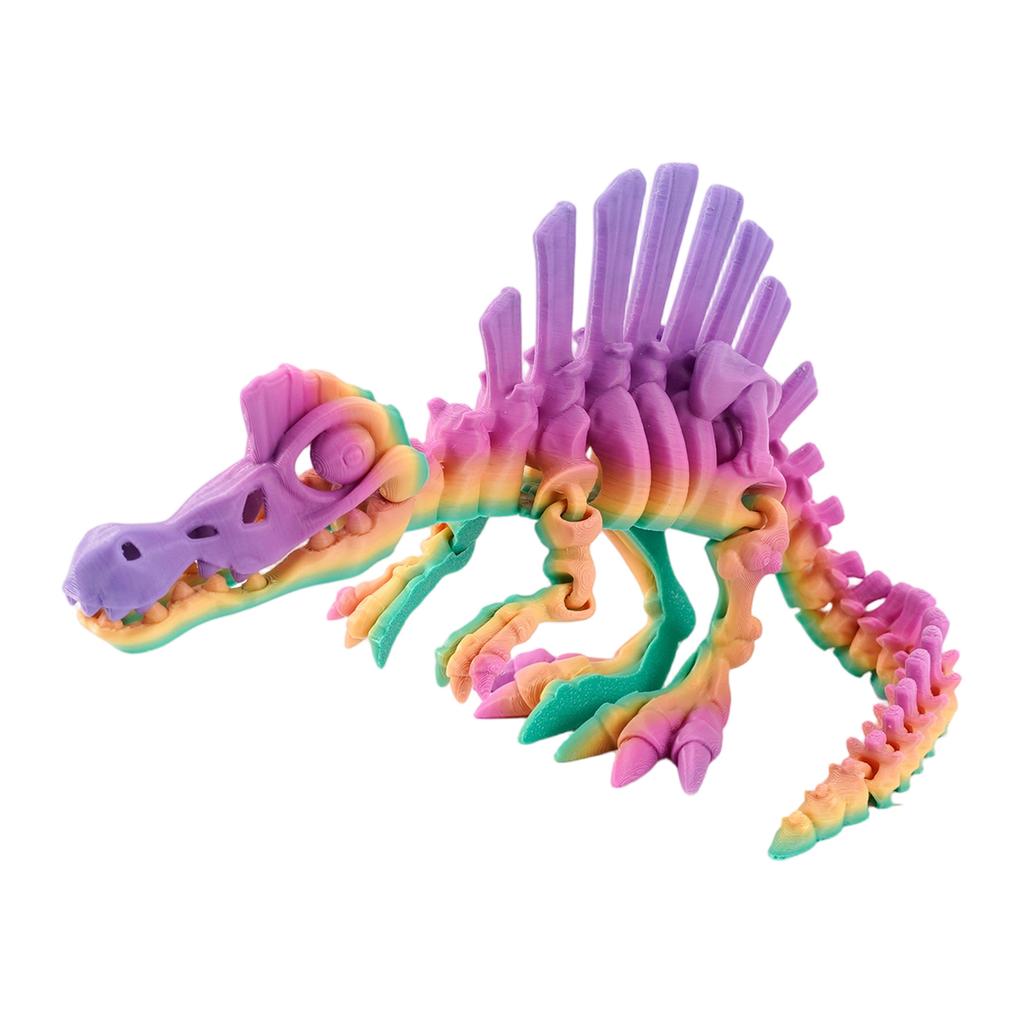 3D Printed Spinosaurus Dinosaur Skeleton Model Educational Puzzle Toy for Assembly and Display Suitable for Science and Learning Projects
