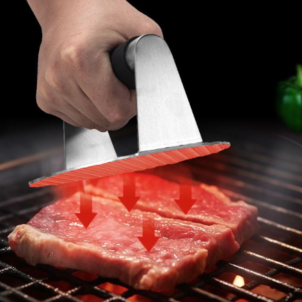 Stainless Steel Hamburger Patty Maker Anti-rust Grill Press Barbecue Press Plate Teppanyaki