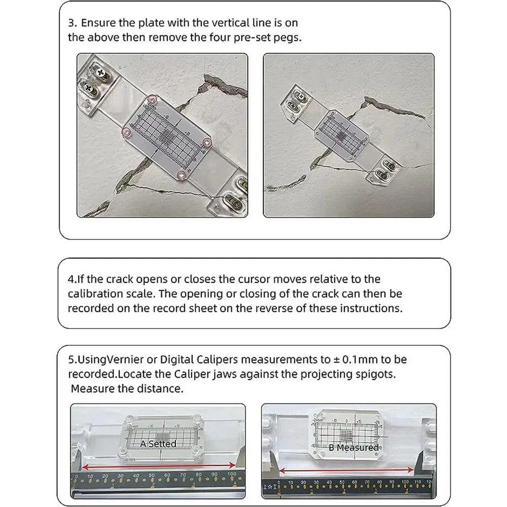 Crack Measurement Corner Tell-Tale Crack Monitor Positioning Crack Measuring Ruler Repair