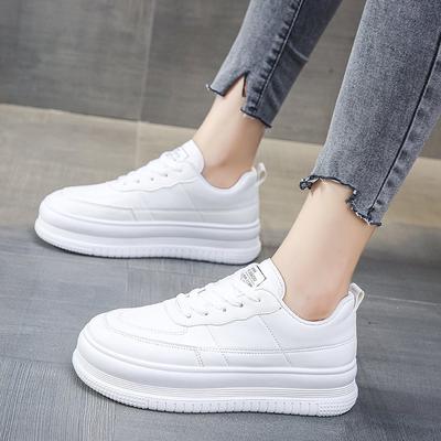 Женские повседневные белые туфли на толстой подошве. Новые осенние модные туфли. Хлебные туфли. Женские туфли. Износостойкие кроссовки оптом.