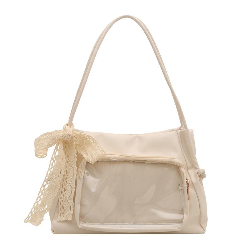 Прозрачная сумка через плечо большой вместимости, новая сумка с куклой для девочки, повседневная сумка-тоут, двухмерная студенческая портативная сумка-мессенджер.