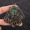 Copper Seraphinite Pendant Copper Wire Wrapped Pendant Gemstone Jewelry Octopus Pendant Handmade Copper Wire Jewelry Dainty Pendant For Gift