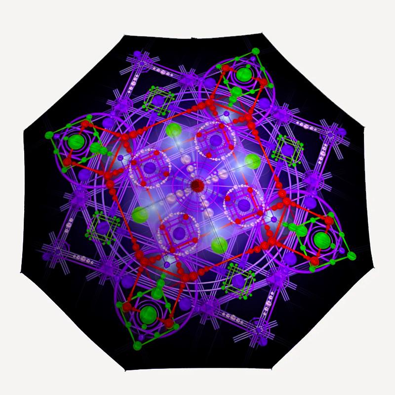 1pc Sacred Geometry Mandala Automatic Folding Umbrella. Portable collapsible design, Best birthday festival gift yy250924169