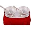 World Silver Plated Metal Bowl Set With Royal Velvet Box, Capsule Tray Bowls - 5 Pcs Set, 100 ML
