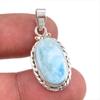 Подвеска из чистого серебра 925 пробы с драгоценным камнем Natural Republic Ларимар ручной работы 1,50 дюйма l0R15