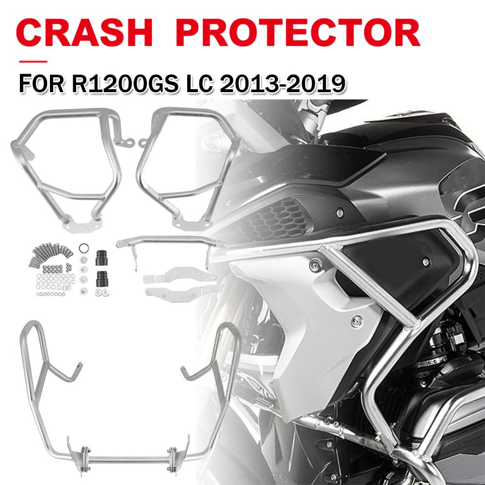 Motorcycle Stainless Steel Upper Highway Engine Guard Crash Bar Lower Bumper Frame Protection For BMW R1200GS 2013-2019 GS1200 R