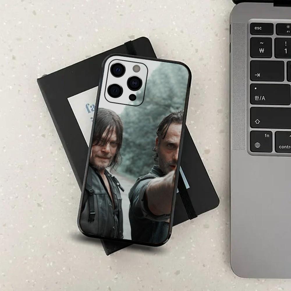 R-Rick Grimes and Darryl D-Dixon Phone Case For Apple iPhone 15,14,13,12,11,Pro,X,XS,Max,XR,Plus,Mini Soft Black Cover