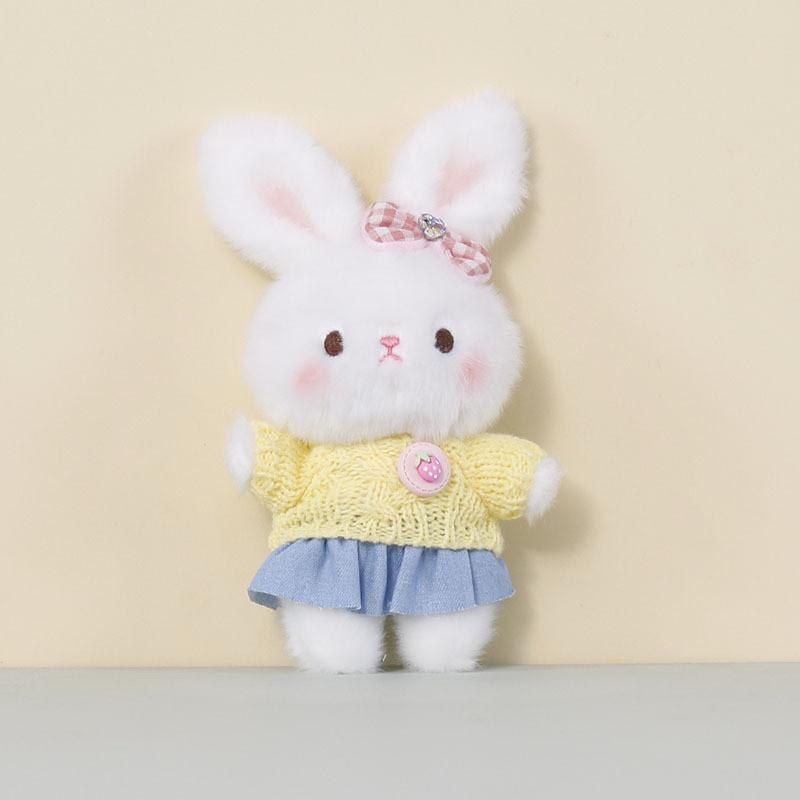 Cartoon Bunny Keychain Plush Doll With Pp Cotton Filling For Bag Accessories