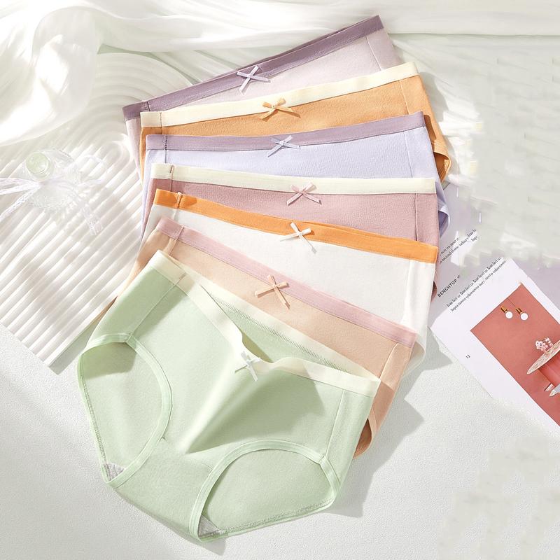 7Pcs Women's Panties Cotton Underwear Week Pants Girls Briefs Solid Panty Breathable Underpants Sexy Low Waist Female Lingerie