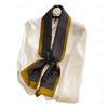 Silk-like Scarf Woman Letter V Elegant Flat Cornered Little Scarf Fashionable Decoration Paired with Windbreaker and Shirt